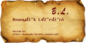 Bosnyák Lóránt névjegykártya